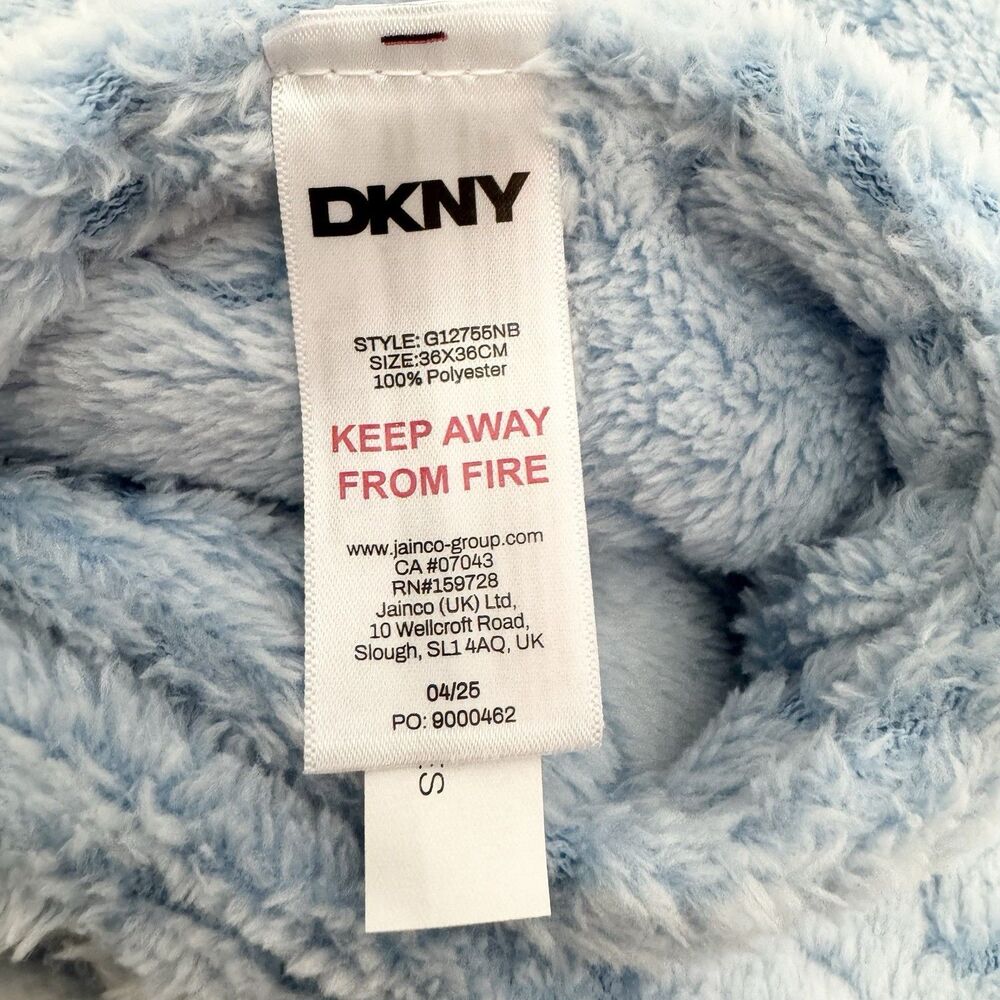 DKNY Baby Light Blue Teddy Bear Security Blanket Lovey Plush Embossed Bear Heads - Picture 5 of 5
